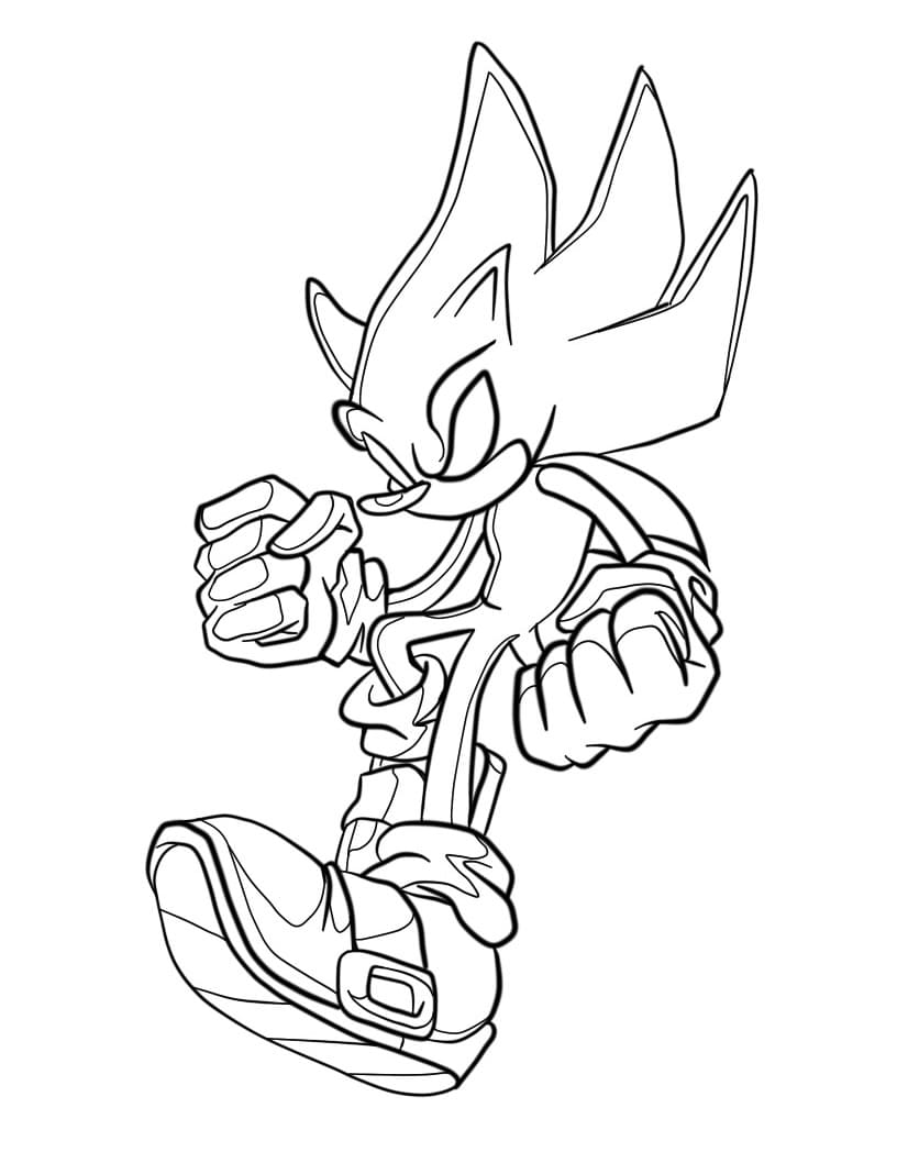 Desenho deDark Sonic Grátis Para Crianças para colorir