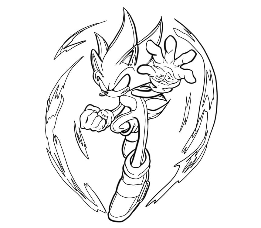 Desenho deDark Sonic Imprimível Grátis Para Crianças para colorir