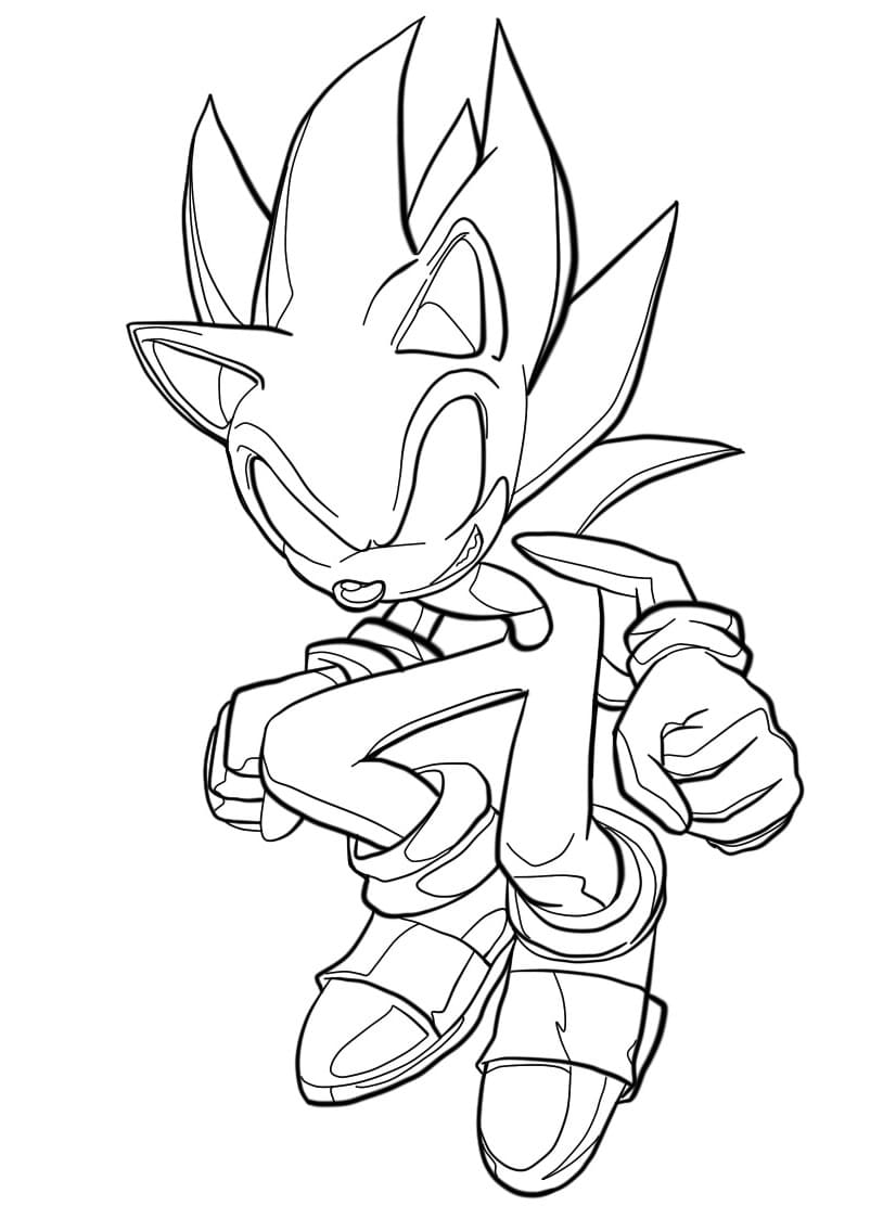 Desenho deDark Sonic Imprimível Grátis para colorir