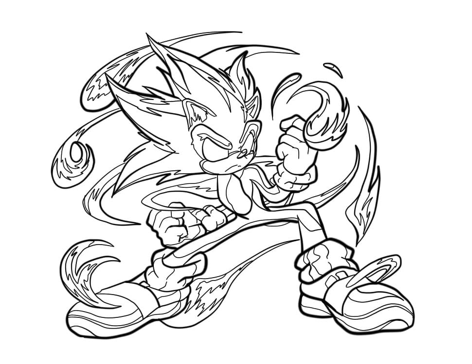 Desenho deDark Sonic Imprimível Para Crianças para colorir