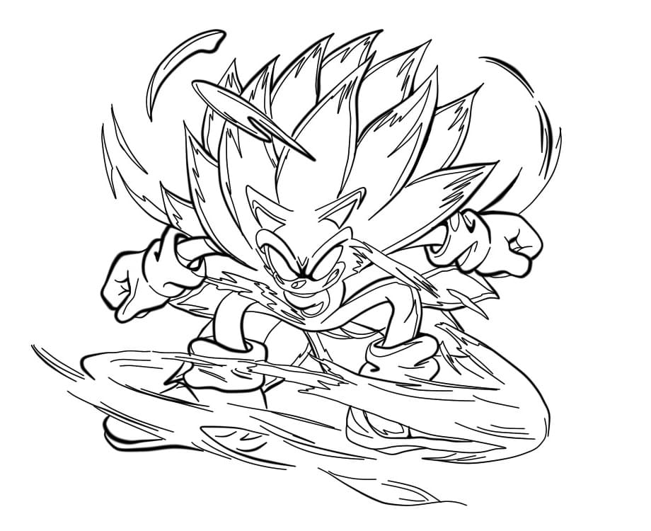 Desenho deDark Sonic Irritado para colorir