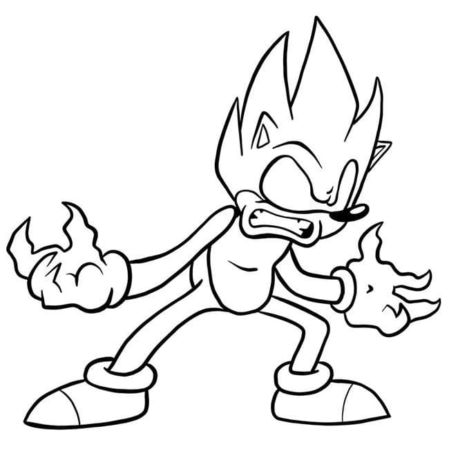 Desenho deDark Sonic Louco para colorir