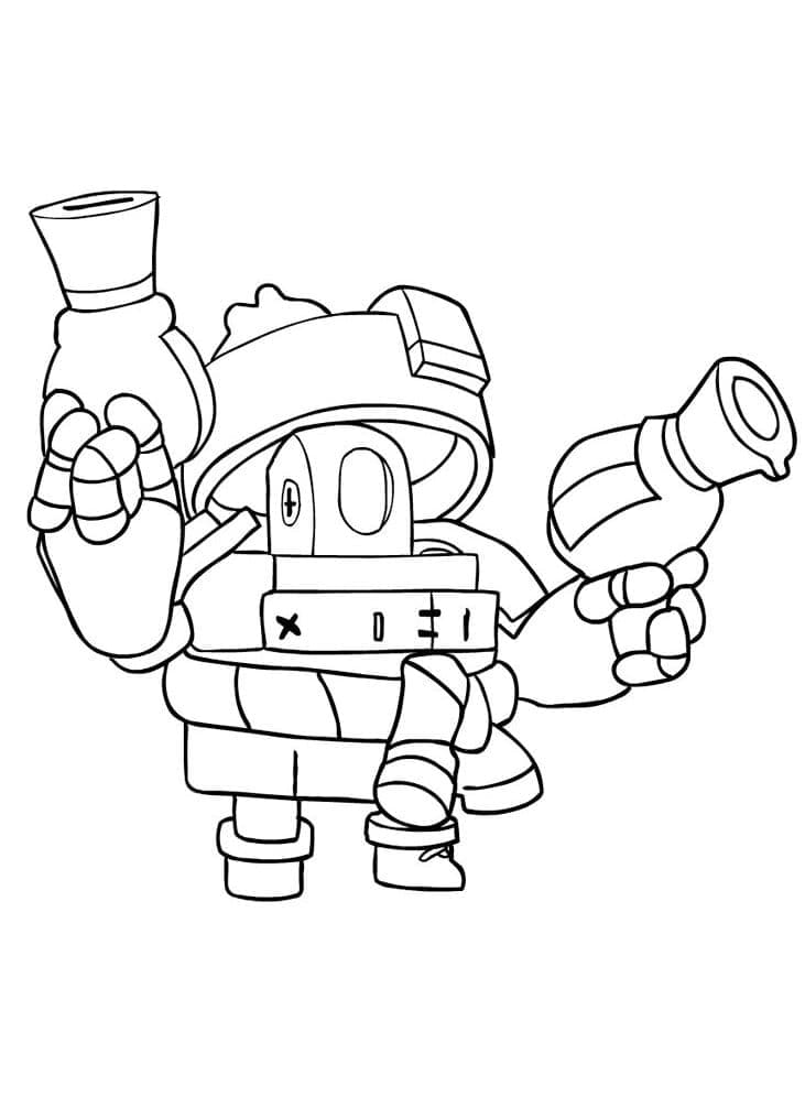 Desenho deDarryl de Brawl Stars para colorir