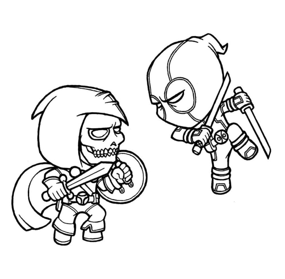 Desenho deDeadpool E Roubado para colorir