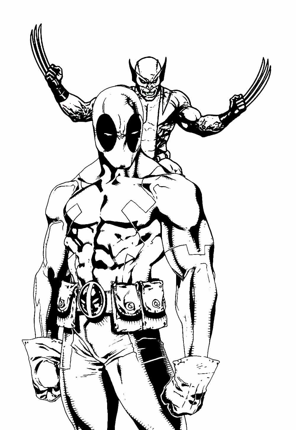 Desenho deDeadpool e Wolverine 6 para colorir