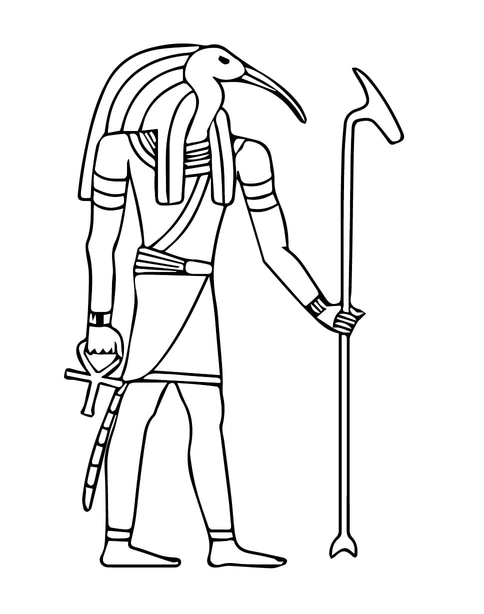 Desenho deDeus Egípcio Thoth para colorir