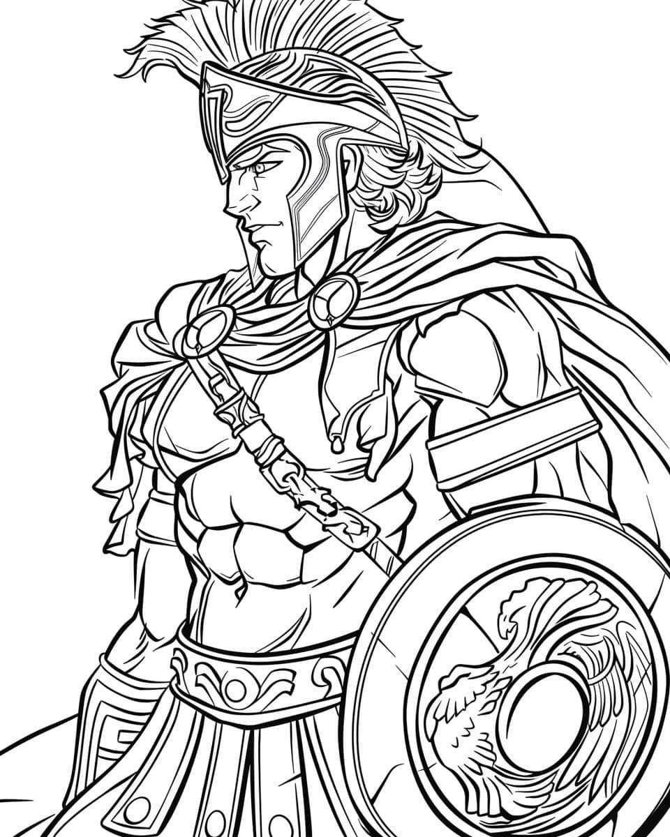 Desenho deDeus Grego Ares Incrível para colorir