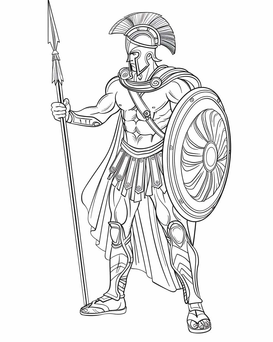 Desenho deDeus Grego Ares para colorir