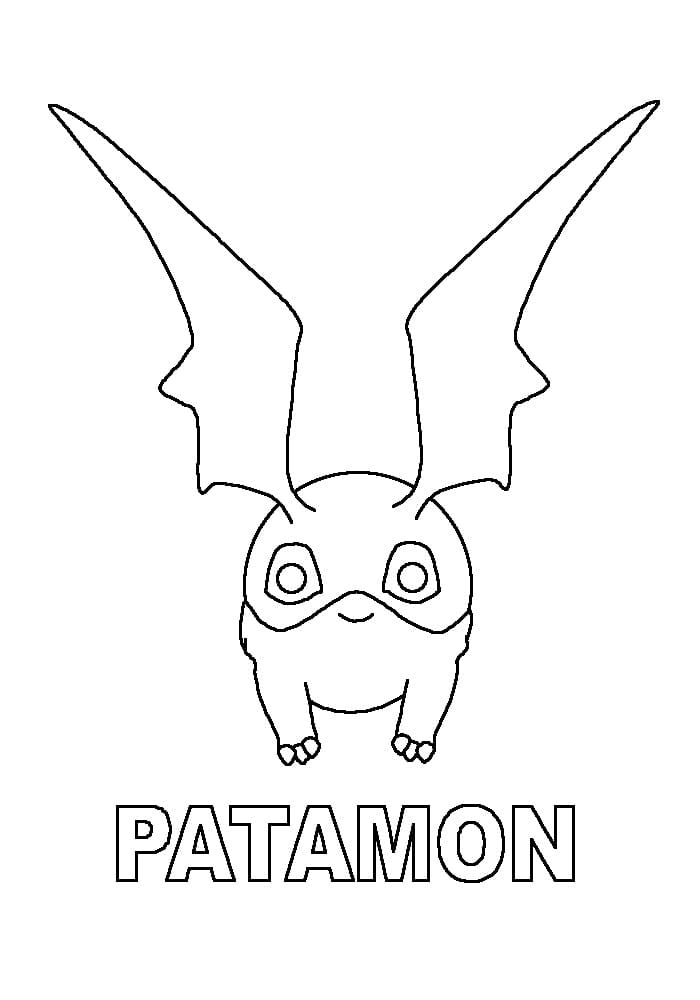 Desenho deDigimon Patamon para colorir