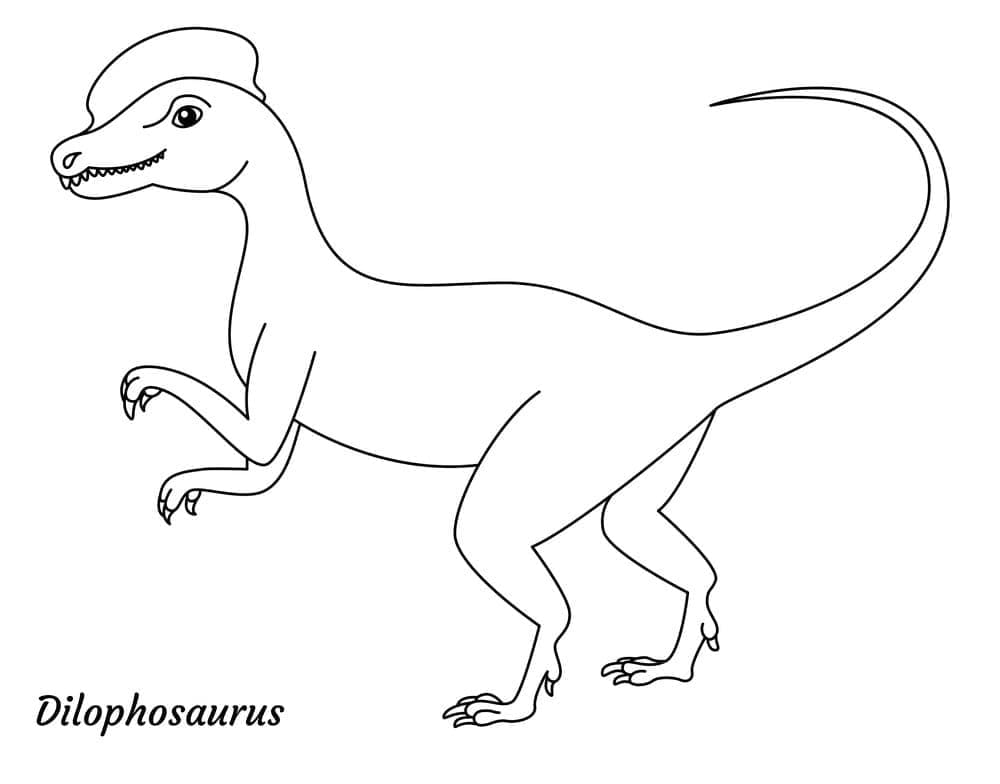 Desenho deDilofossauro Imprimível Grátis Para Crianças para colorir