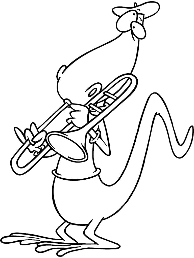 Desenho deDinossauro Toca Trombone para colorir