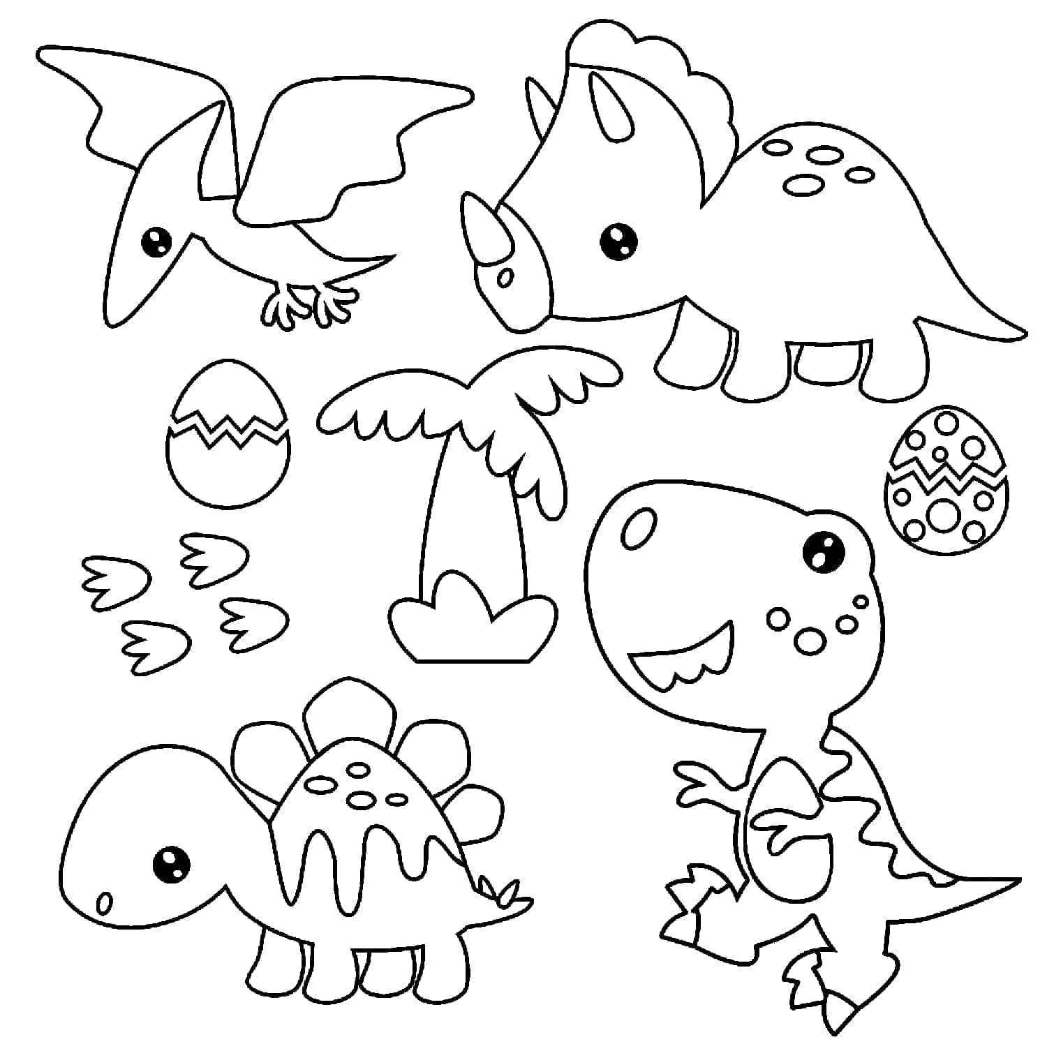 Desenho deDinossauros Adoráveis para colorir