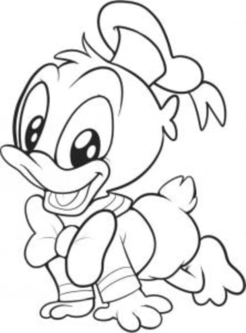 Desenho deDisney Bebê Pato Donald para colorir