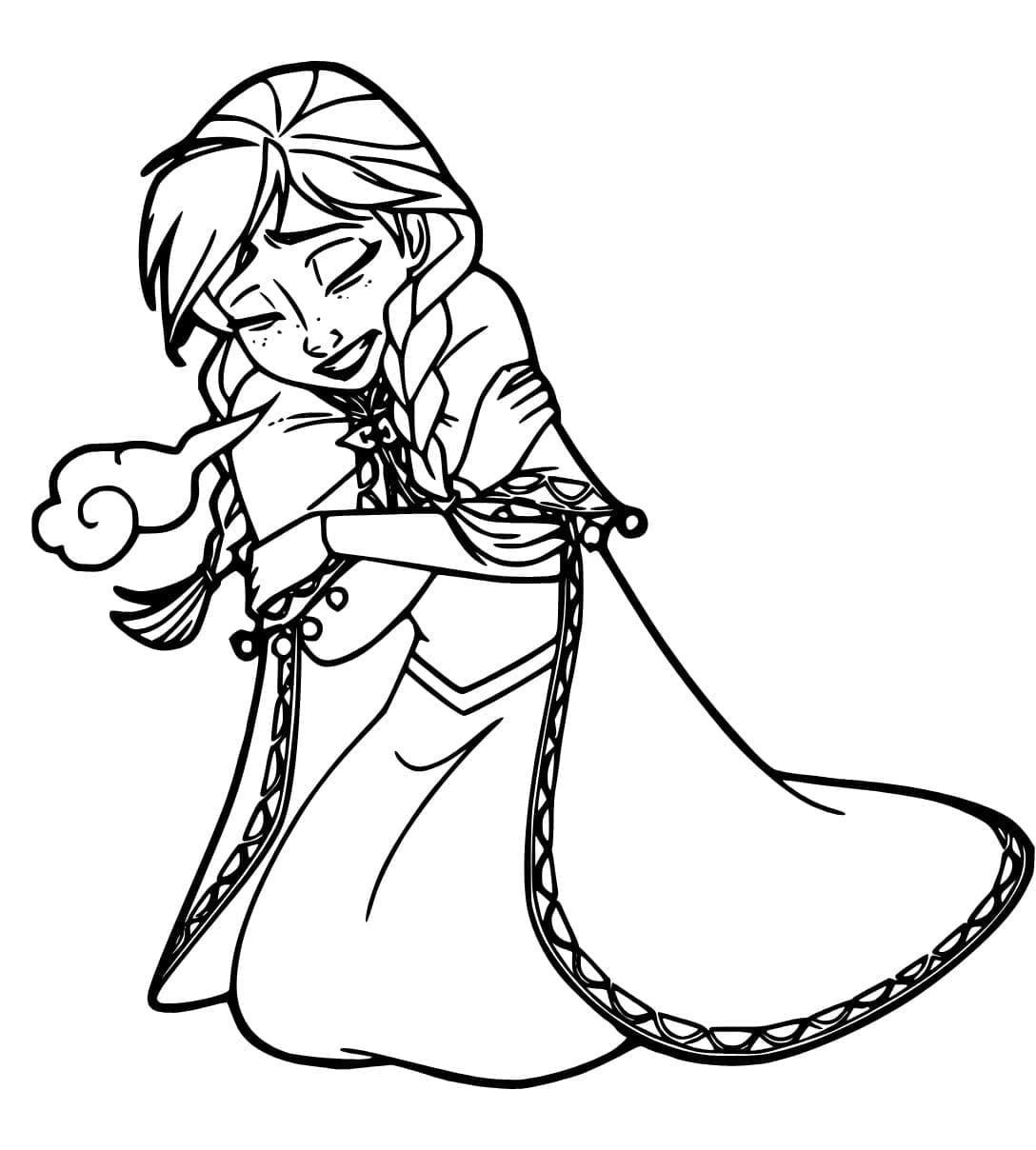 Desenho deDisney Frozen Anna para colorir