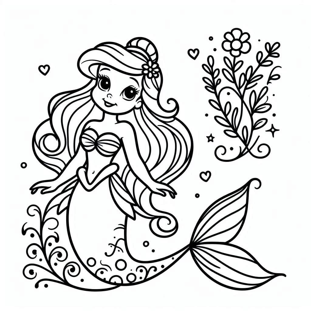 Desenho deDisney Princesa Ariel para colorir