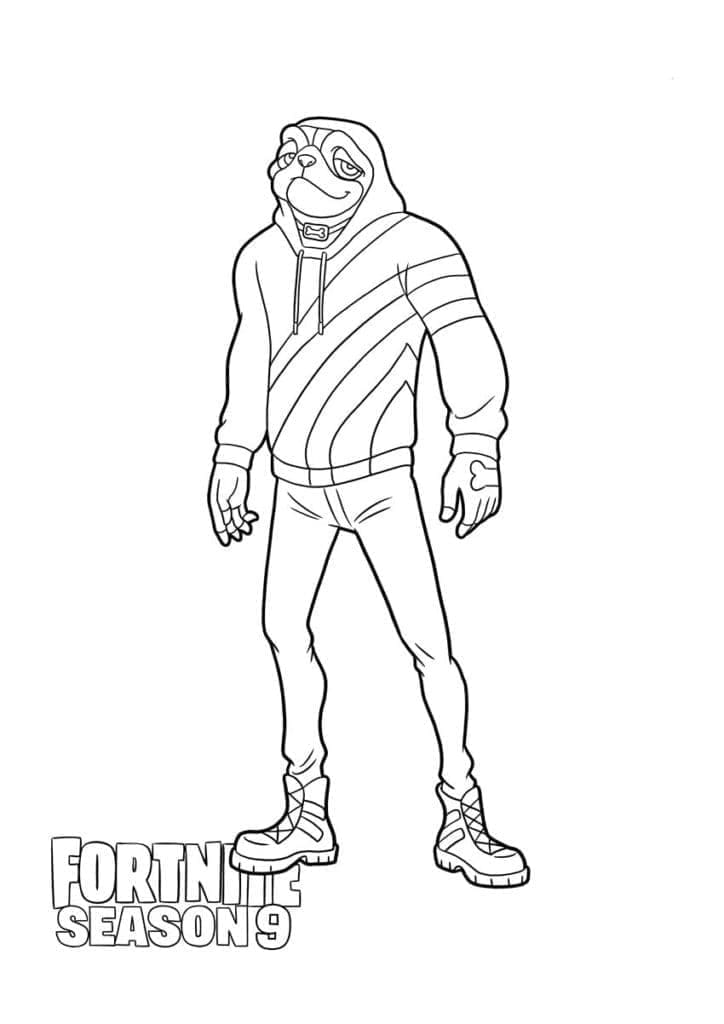 Desenho deDoggo de Fortnite para colorir