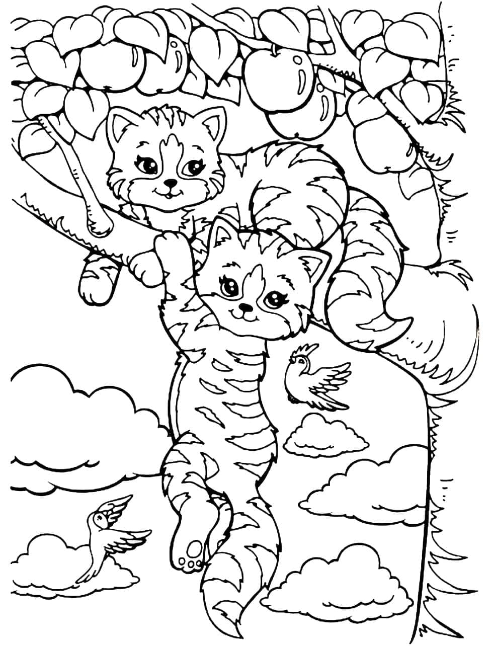 Desenho de Dois Gatinhos para colorir