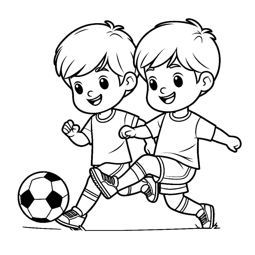 Desenho deDois Jogadores De Futebol para colorir