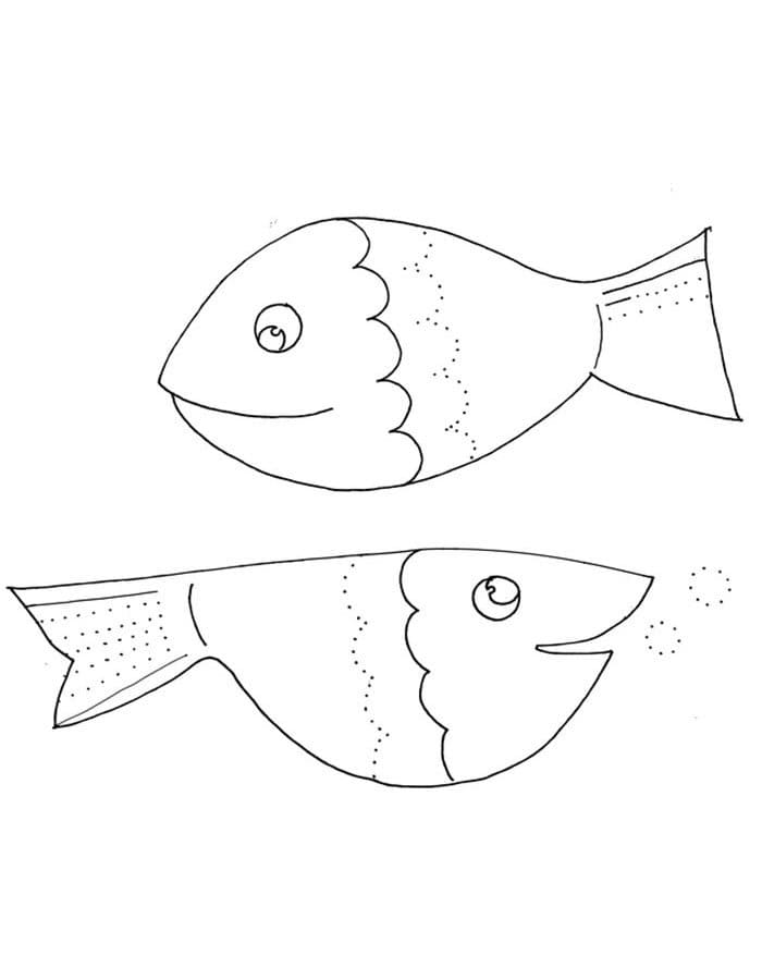 Desenho deDois Peixes para colorir