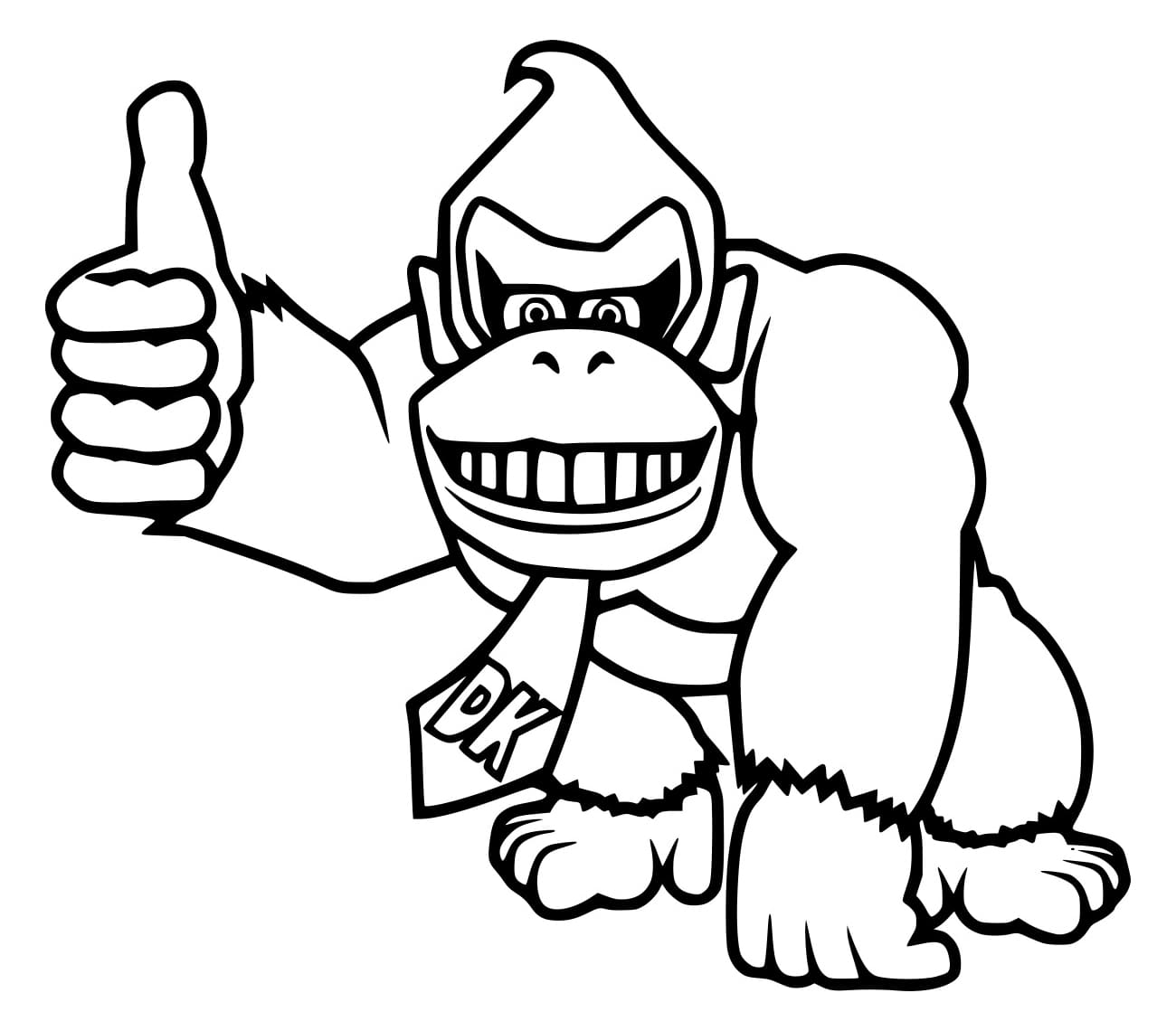 Desenho deDonkey Kong Polegares Para Cima para colorir