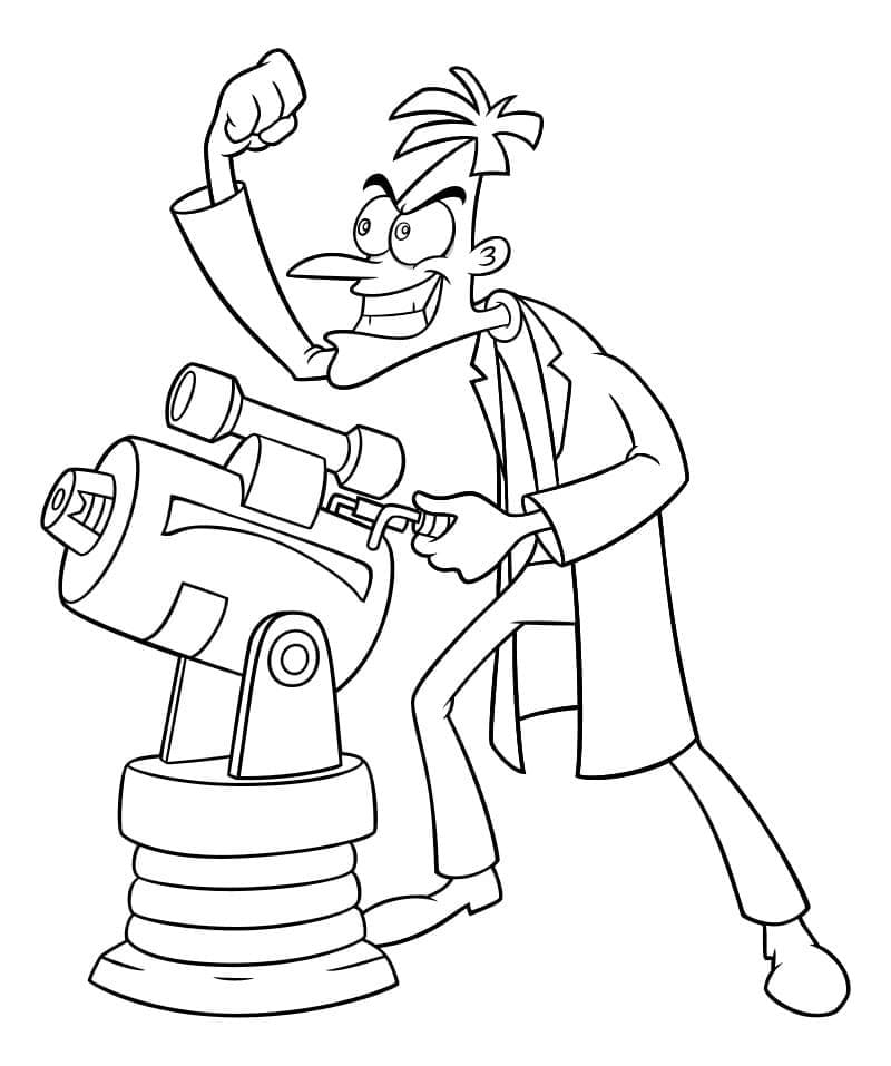 Desenho deDr. Heinz Doofenshmirtz Phineas e Ferb para colorir