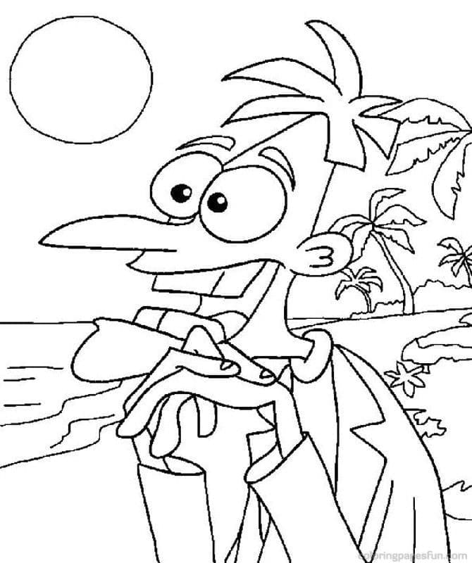 Desenho deDr. Heinz Doofenshmirtz de Phineas e Ferb para colorir