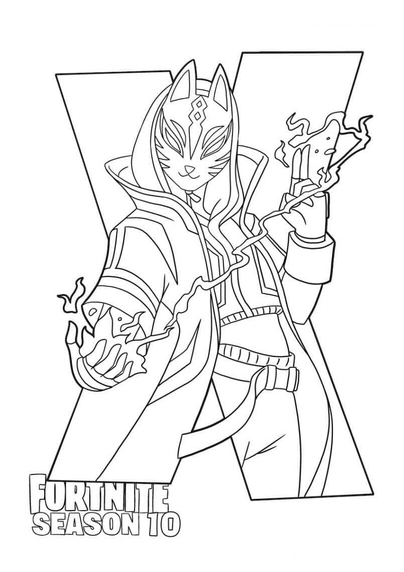 Desenho deDrift de Fortnite para colorir