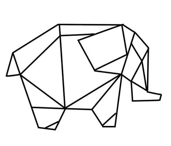 Desenho deElefante De Origami para colorir