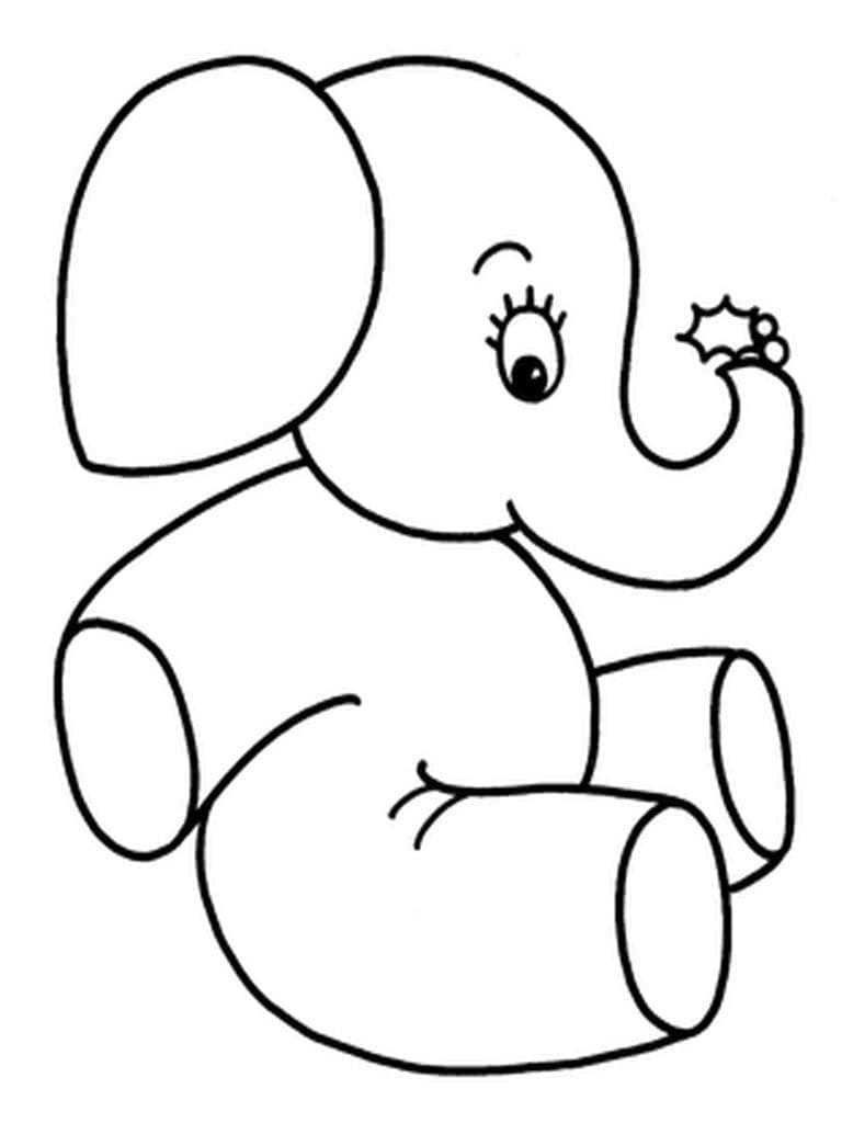 Desenho deElefante Fácil para colorir