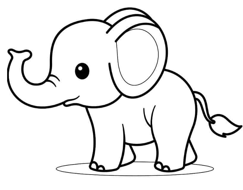 Desenho deElefante Muito Fofo para colorir