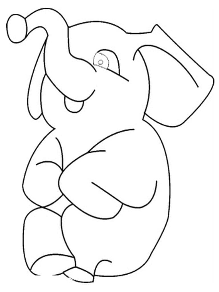 Desenho deElefante Muito Simples para colorir