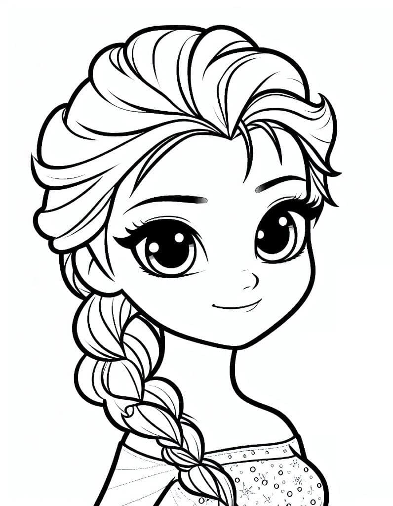 Desenho deElsa Chibi para colorir