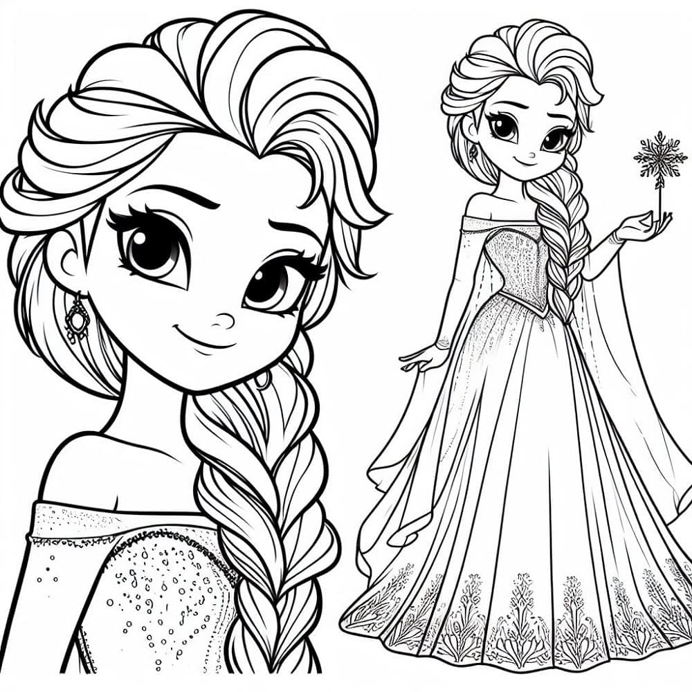 Desenho deElsa Disney para colorir