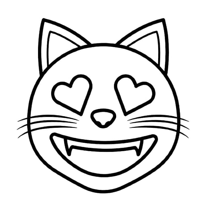 Desenho de Emoji Gato Sorridente para colorir