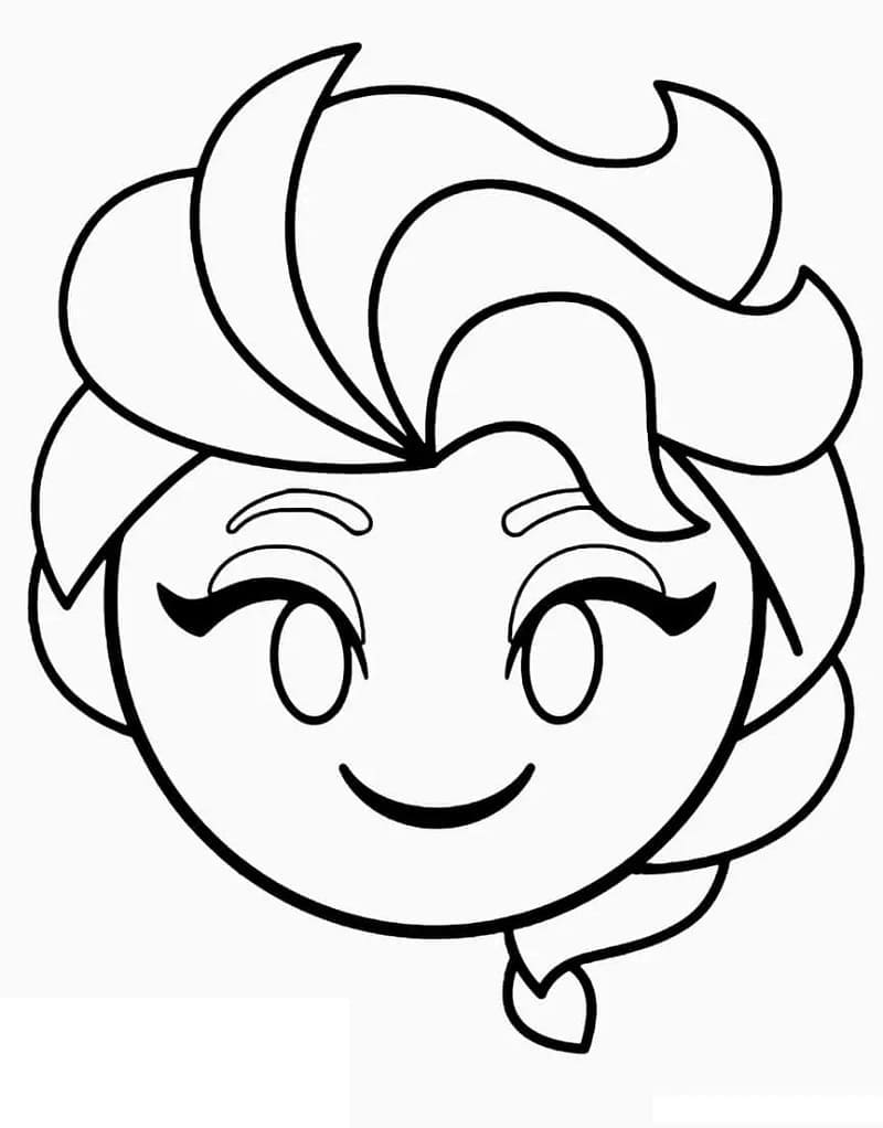 Desenho de Emoji da Elsa para colorir