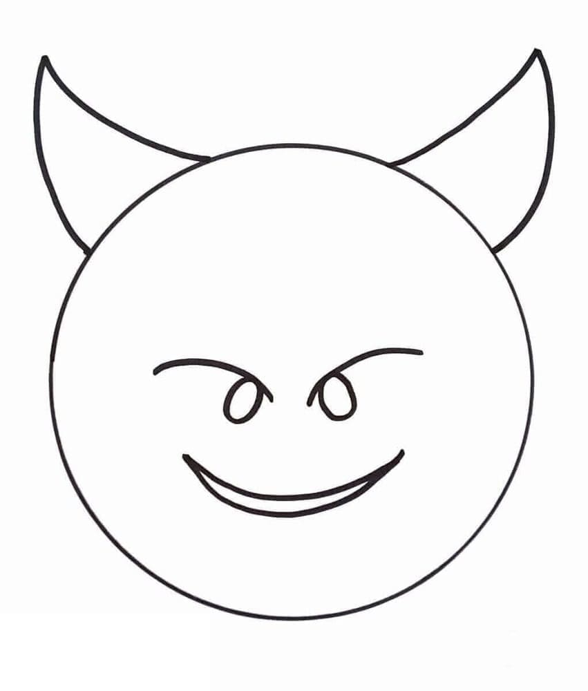 Desenho deEmoji do Diabo para colorir