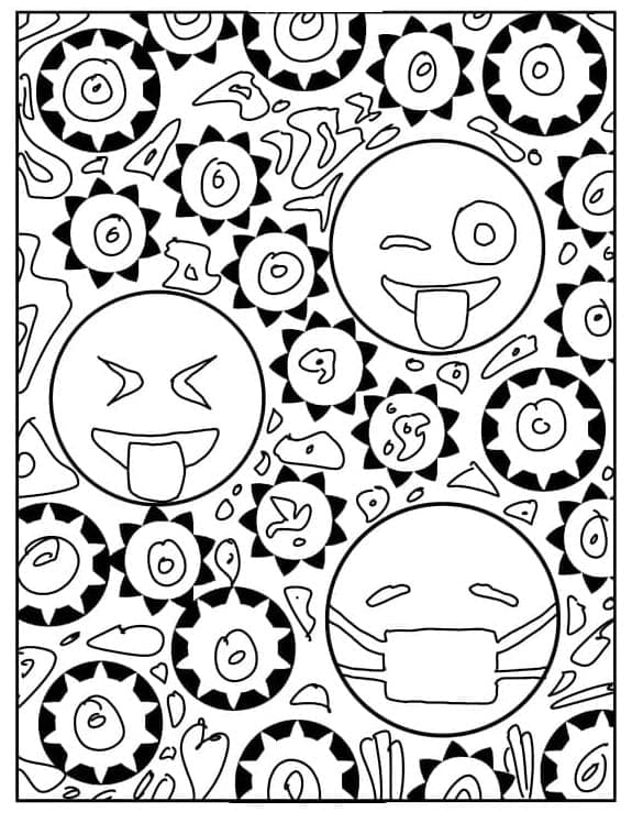 Desenho de Emojis Imprimível para colorir