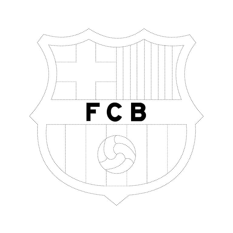 Desenho deEscudo do Barcelona Imprimível Grátis Para Crianças para colorir