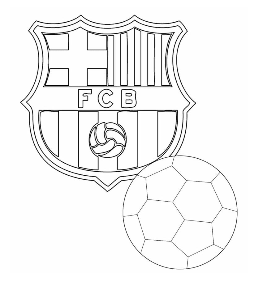 Desenho deEscudo do Barcelona Imprimível Grátis para colorir