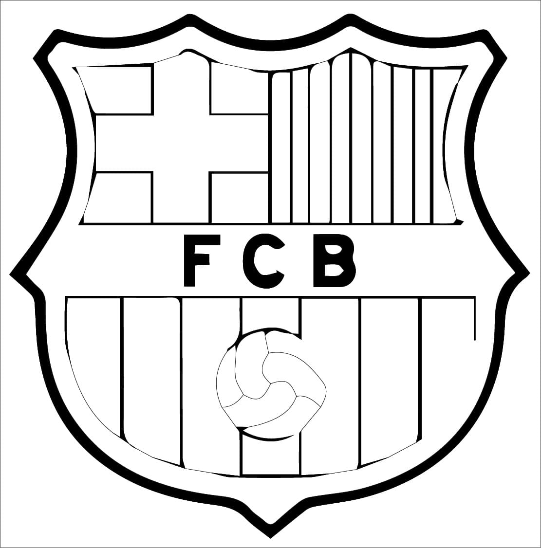 Desenho deEscudo do Barcelona Imprimível para colorir