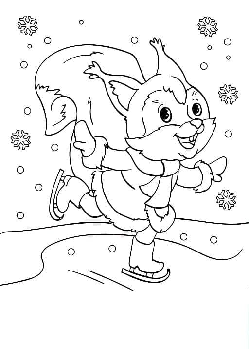 Desenho deEsquilo de Inverno para colorir