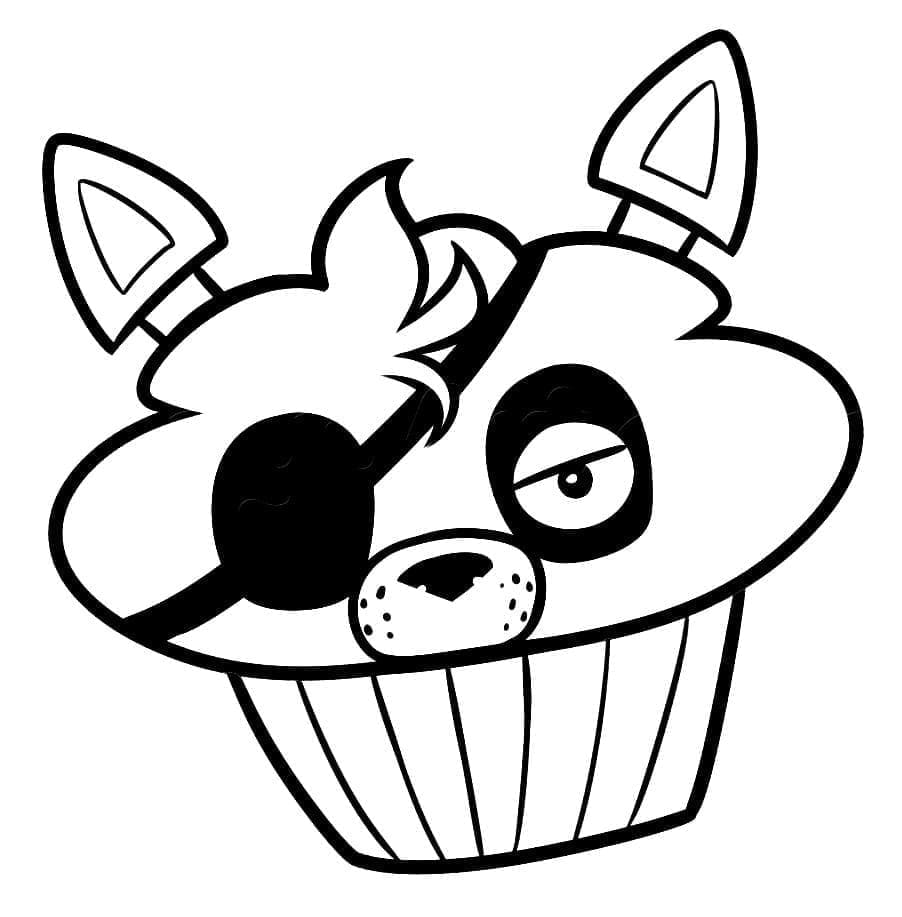 Desenho deFNAF Foxy Cupcake para colorir