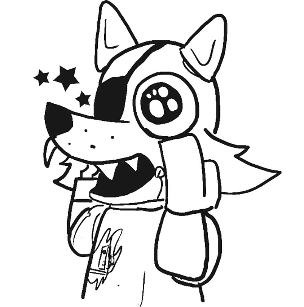 Desenho deFNAF Foxy Fofo para colorir