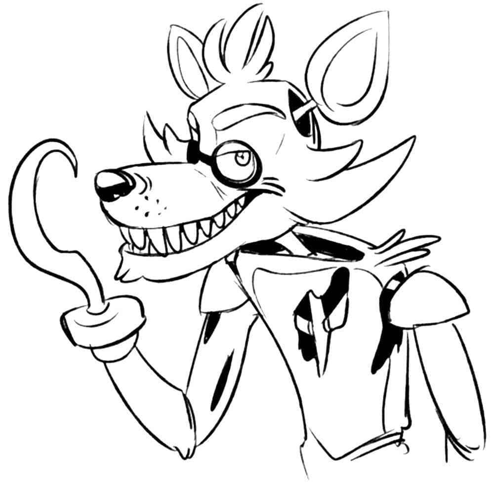 Desenho deFNAF Foxy Imprimível Para Crianças para colorir