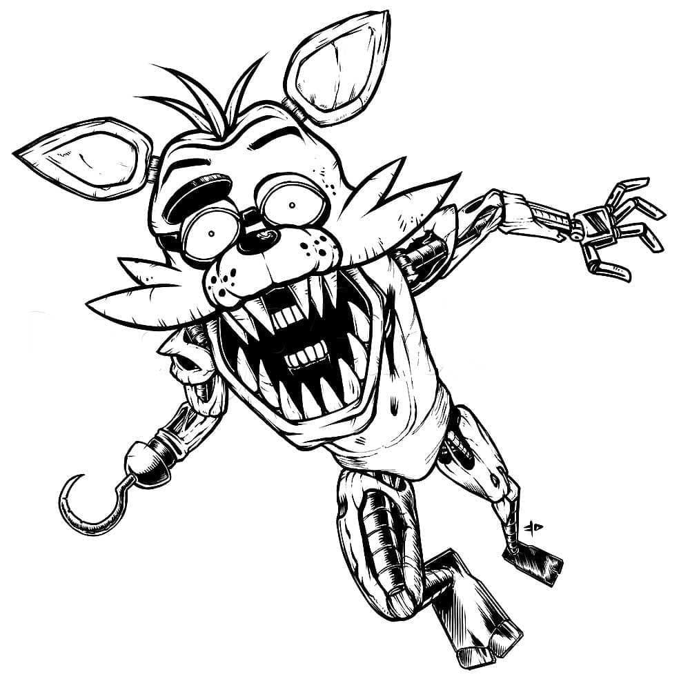 Desenho deFNAF Foxy Malvado para colorir