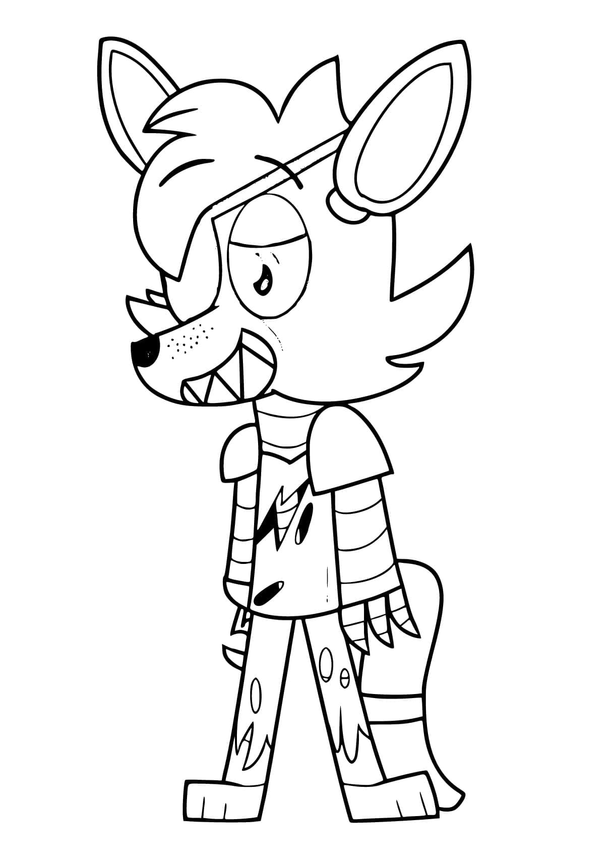 Desenho deFNAF Foxy Muito Fofo para colorir