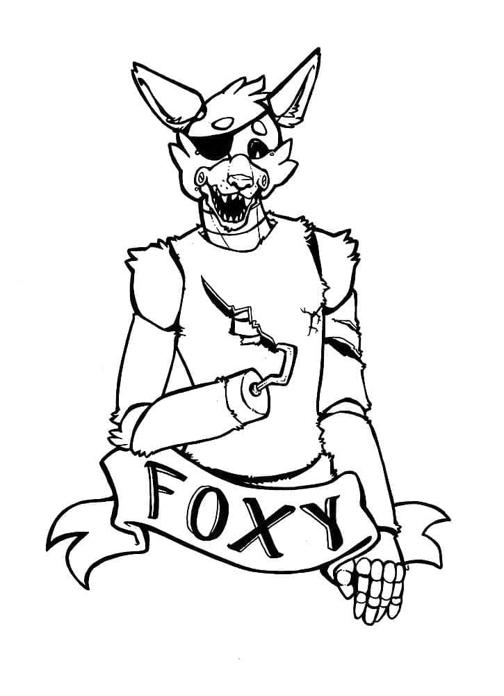 Desenho deFNAF Foxy Para Crianças para colorir