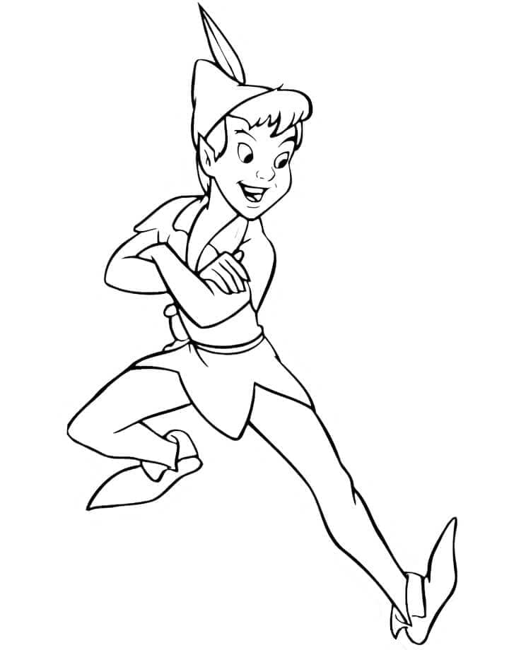 Desenho de Feliz Peter Pan para colorir