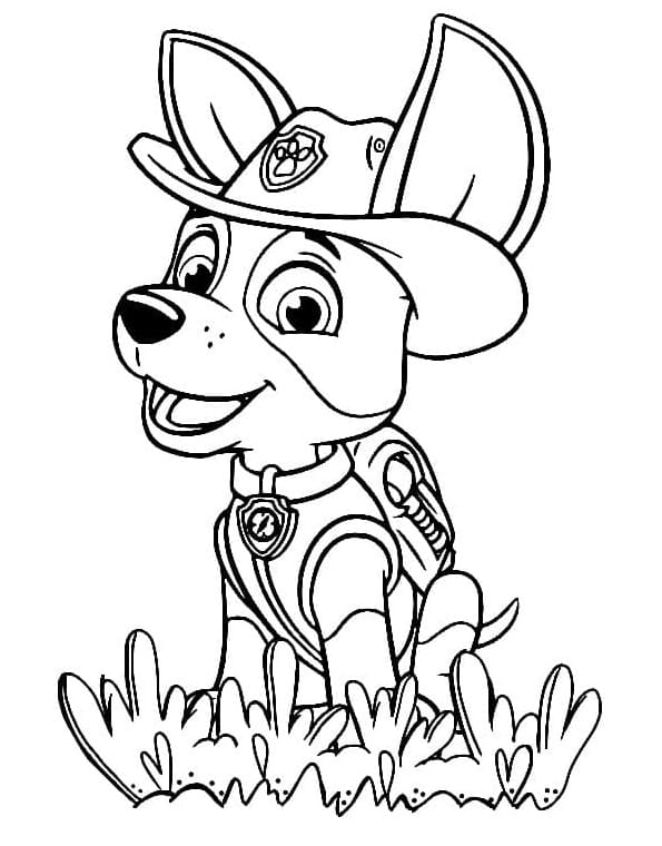 Desenho deFeliz Tracker Patrulha Canina para colorir