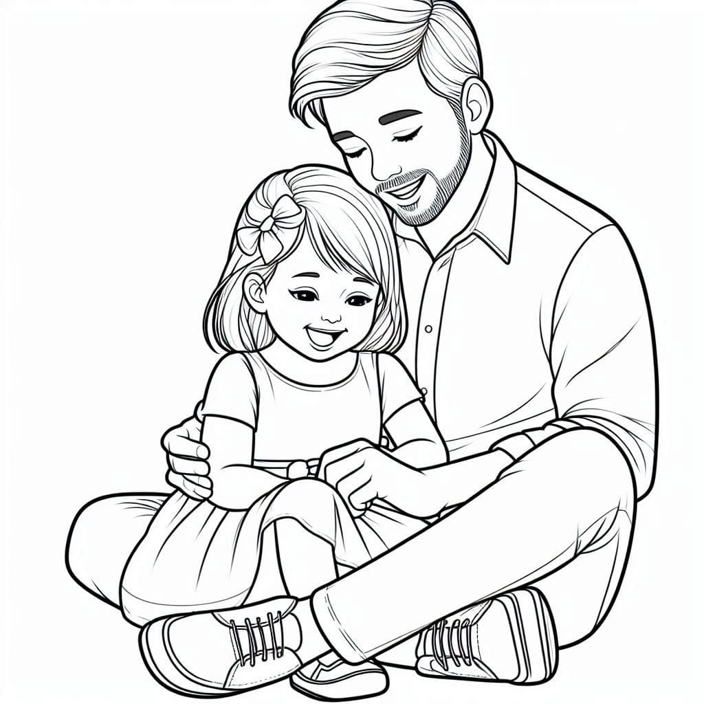 Desenho deFilha e Pai para colorir